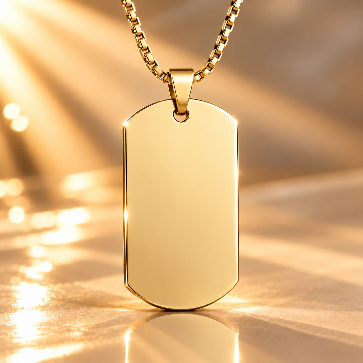Sternzeichen Anhänger Unisex - Edelstahl vergoldet gravierbar - optional mit Kette 60cm