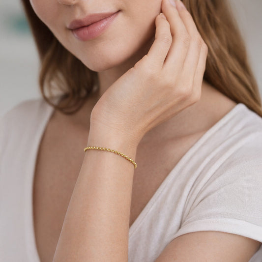 Damen Armband 333 Gelbgold Kordelarmband 18,5cm