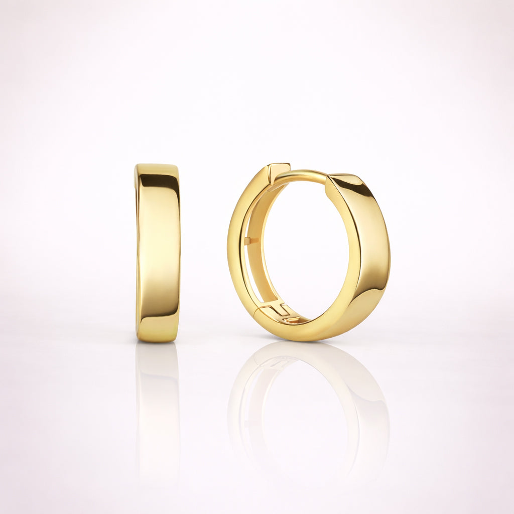 Damen Klappcreolen 333 Gold 3mm breit - 13mm oder 15mm