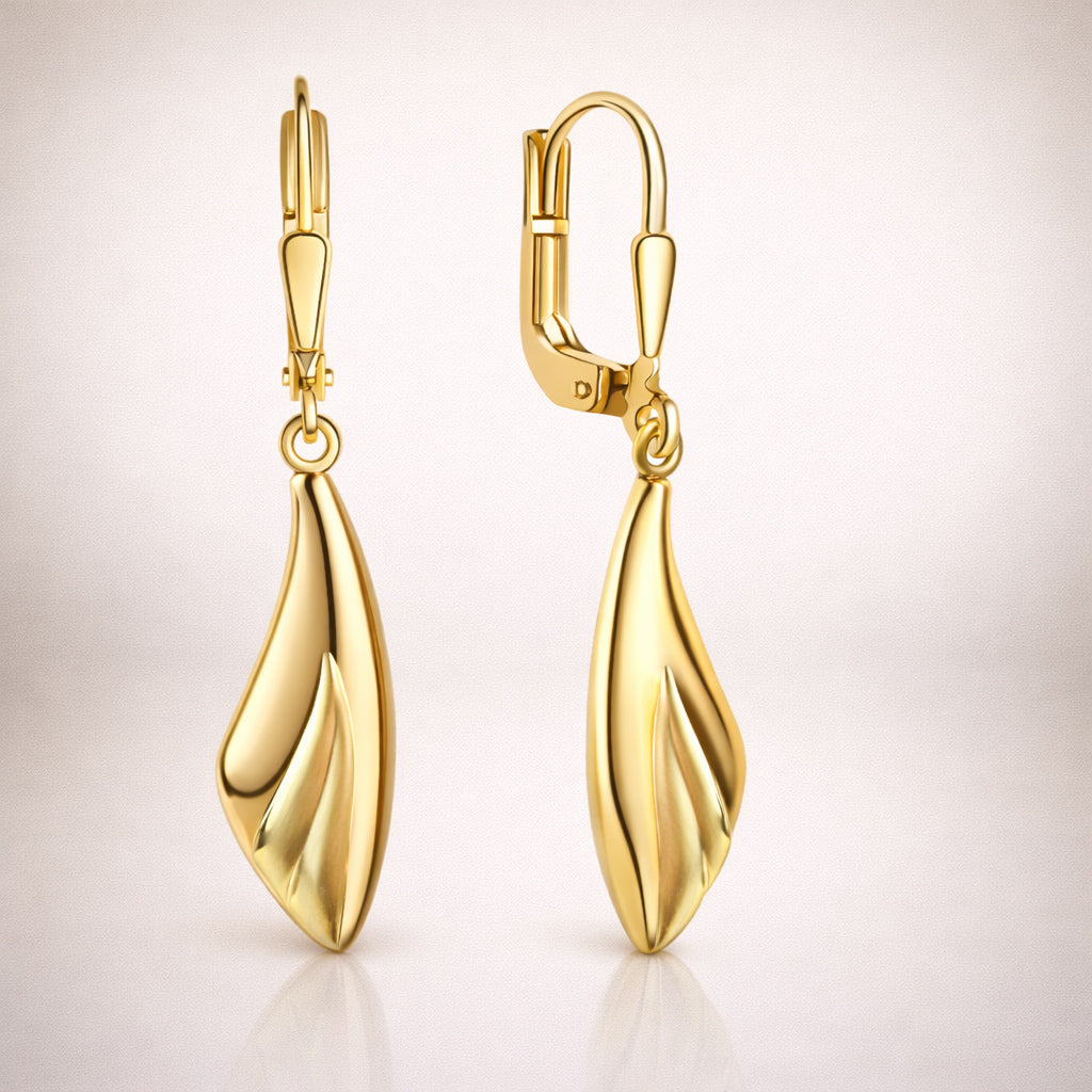 Damen Ohrhänger 375 Gelbgold glanz/matt - 3,9cm