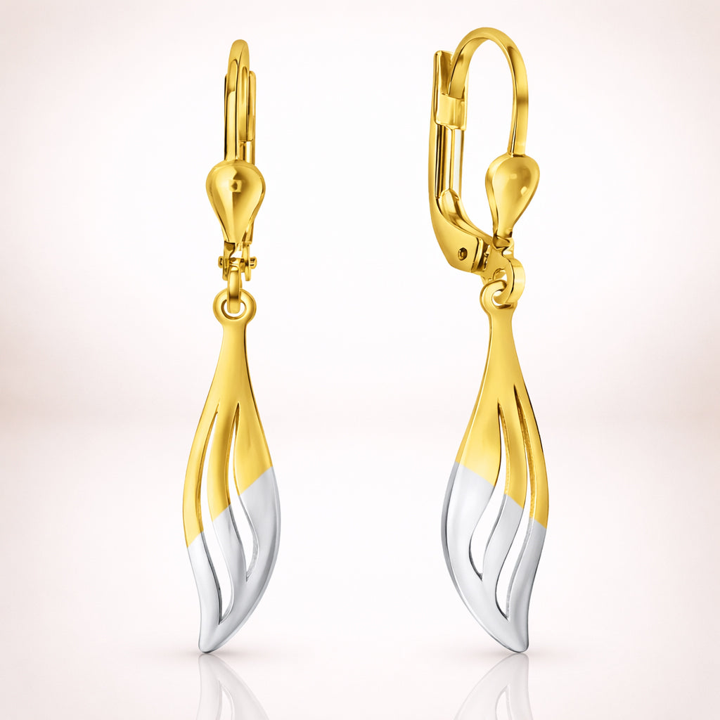 Damen Ohrhänger 375 Gelbgold bicolor - 3,6cm