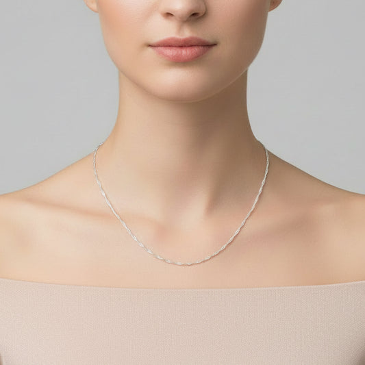 Halskette / Wasserwellenkette aus 925er Sterling Silber, verschiedene Längen