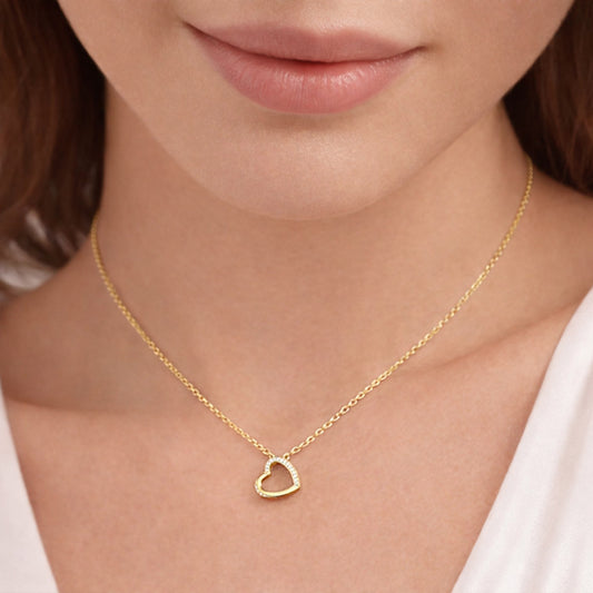 Kette mit Anhänger aus 925er Sterling-Silber, Zirkoniaherz