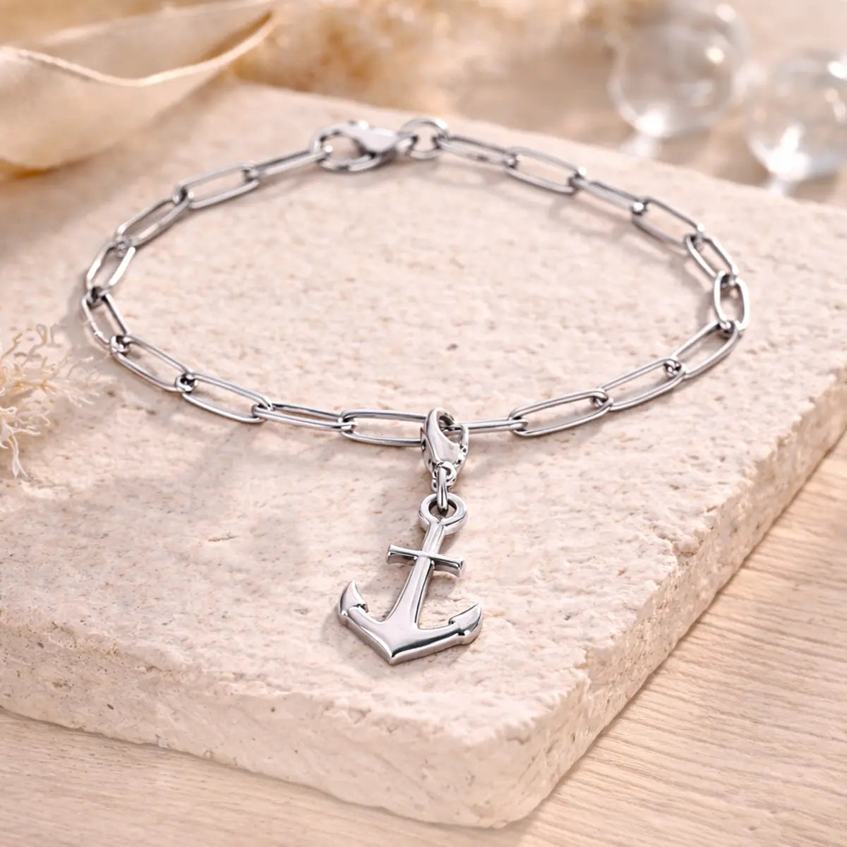 Charm Damen 925 Sterling Silber - vergoldet oder rhodiniert - Anker 25mm