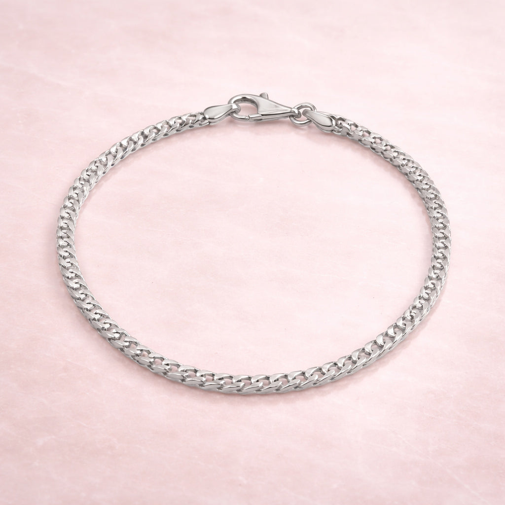 Unisex Armband 925 Sterling Silber rhodiniert Francokette 3mm - verschiedene Längen