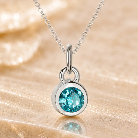 Anhänger Damen 925 Sterling Silber rhodiniert Geburtsstein Zirkonia 4,4mm - Optional mit Ankerkette 45cm