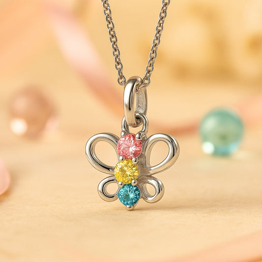 Schmetterling Geschenkset für Kinder aus 925 Sterling Silber mit Zirkonia