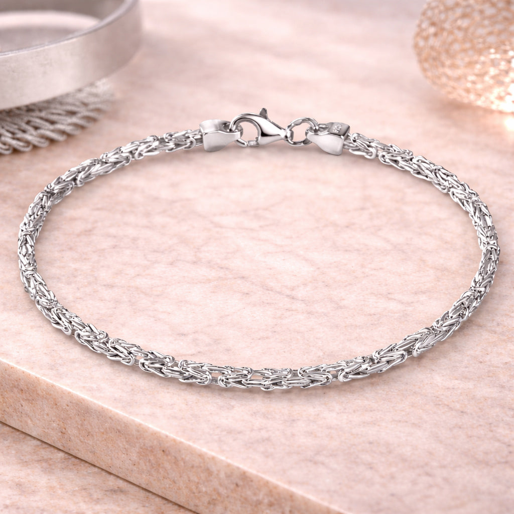 Unisex Armband 925 Sterling Silber Königskette 4mm - verschiedene Längen
