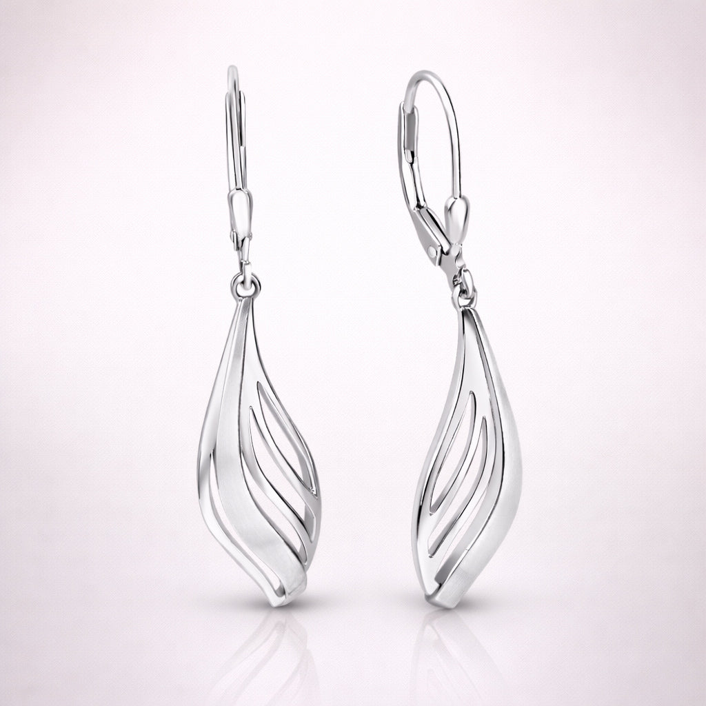 Damen Ohrhänger 925 Sterling Silber rhodiniert - 3,8cm