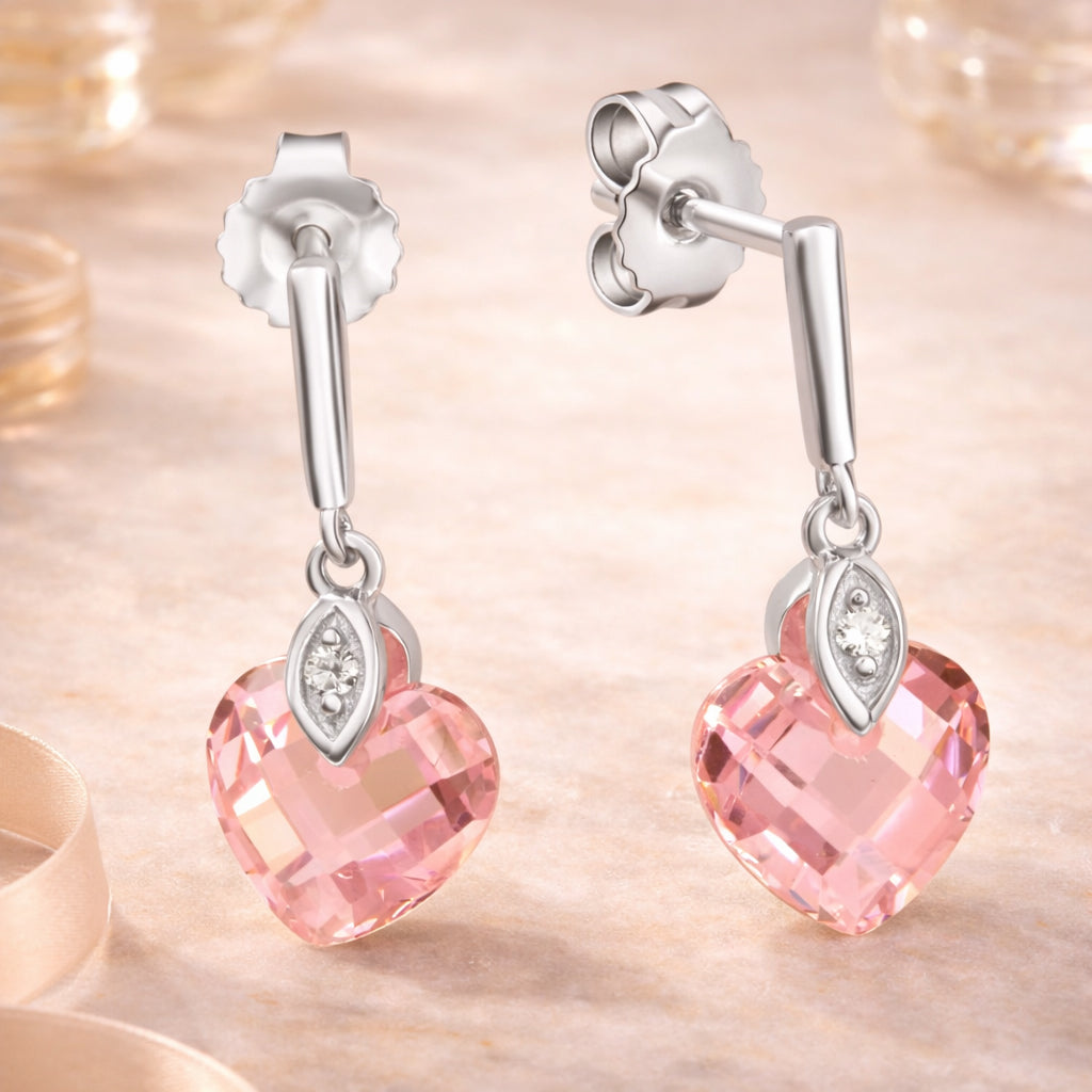 Ohrstecker aus 925 Sterling Silber rhodiniert mit Zirkonia - Mädchen Ohrringe
