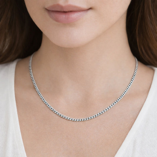 Unisex Panzerkette 925 Sterling Silber rhodiniert 1,2mm - verschiedene Längen
