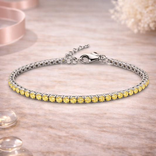 Tennisarmband aus 925er Sterling Silber mit Zirkonia - verschiedene Farben