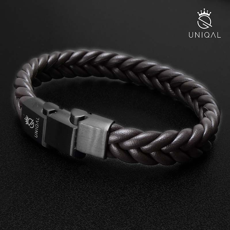 Brown Braid Lederarmband Herren - Geflochtenes Echtleder