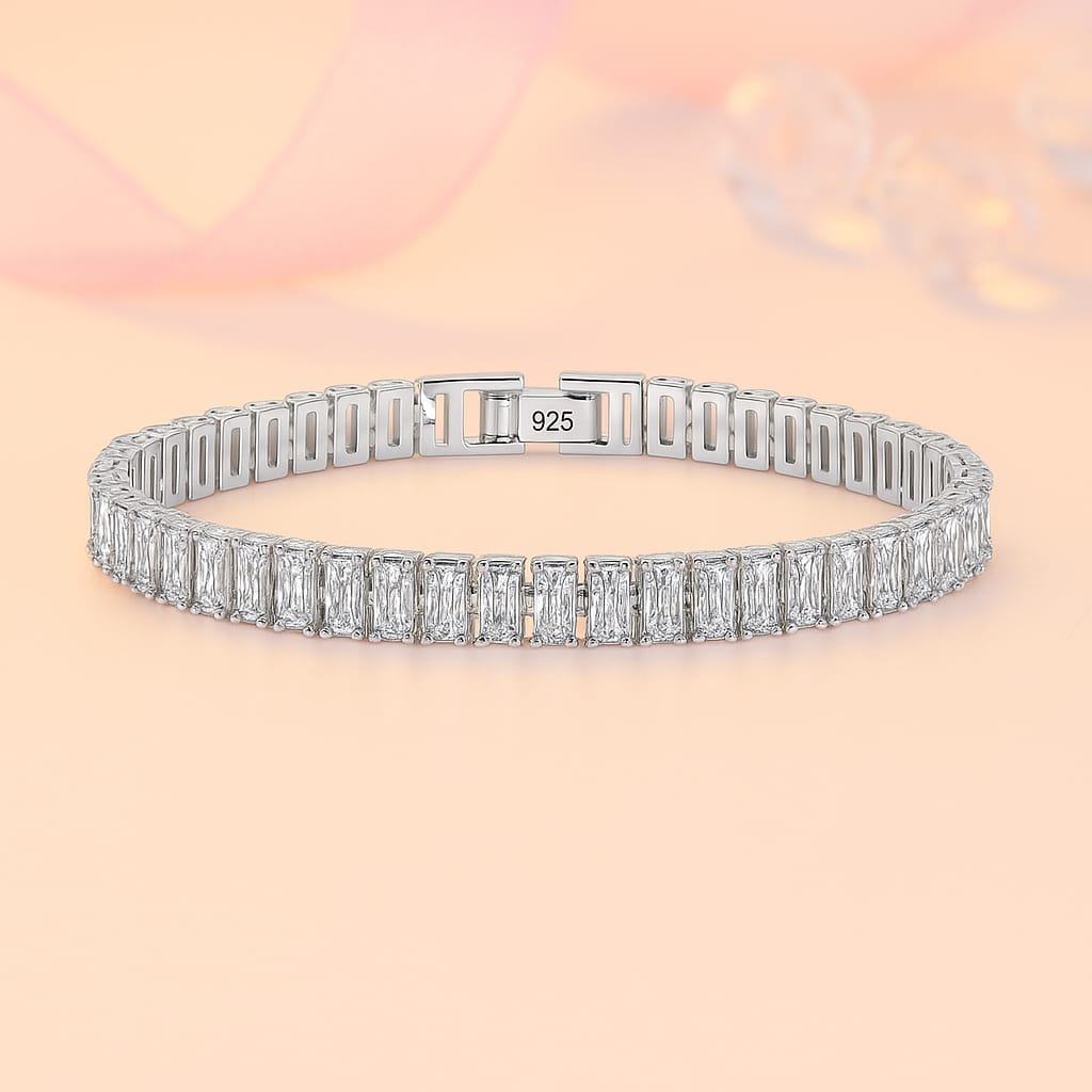 Armband aus 925er Sterling-Silber, Tennisarmband mit Zirkonia-RE, 19cm