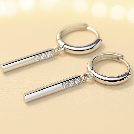 Ohrringe aus 925er Sterling-Silber, Zirkonia Stäbchen