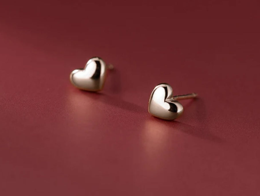 Ohrstecker aus 925er Sterling-Silber, Mini-Herzchen, 0,4mm