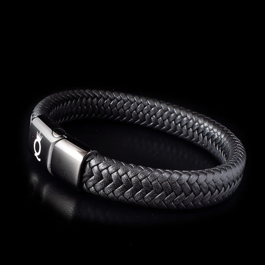 Schlichtes Lederarmband für Männer - Black Panther - Mit Gravur Option