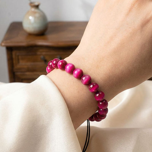 Edelsteinarmband für Damen und Herren mit Korund Perlen - 8mm