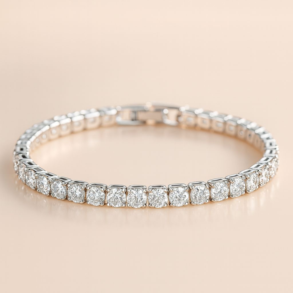 Armband aus 925er Sterling-Silber, Tennisarmband mit Zirkonia, 19cm