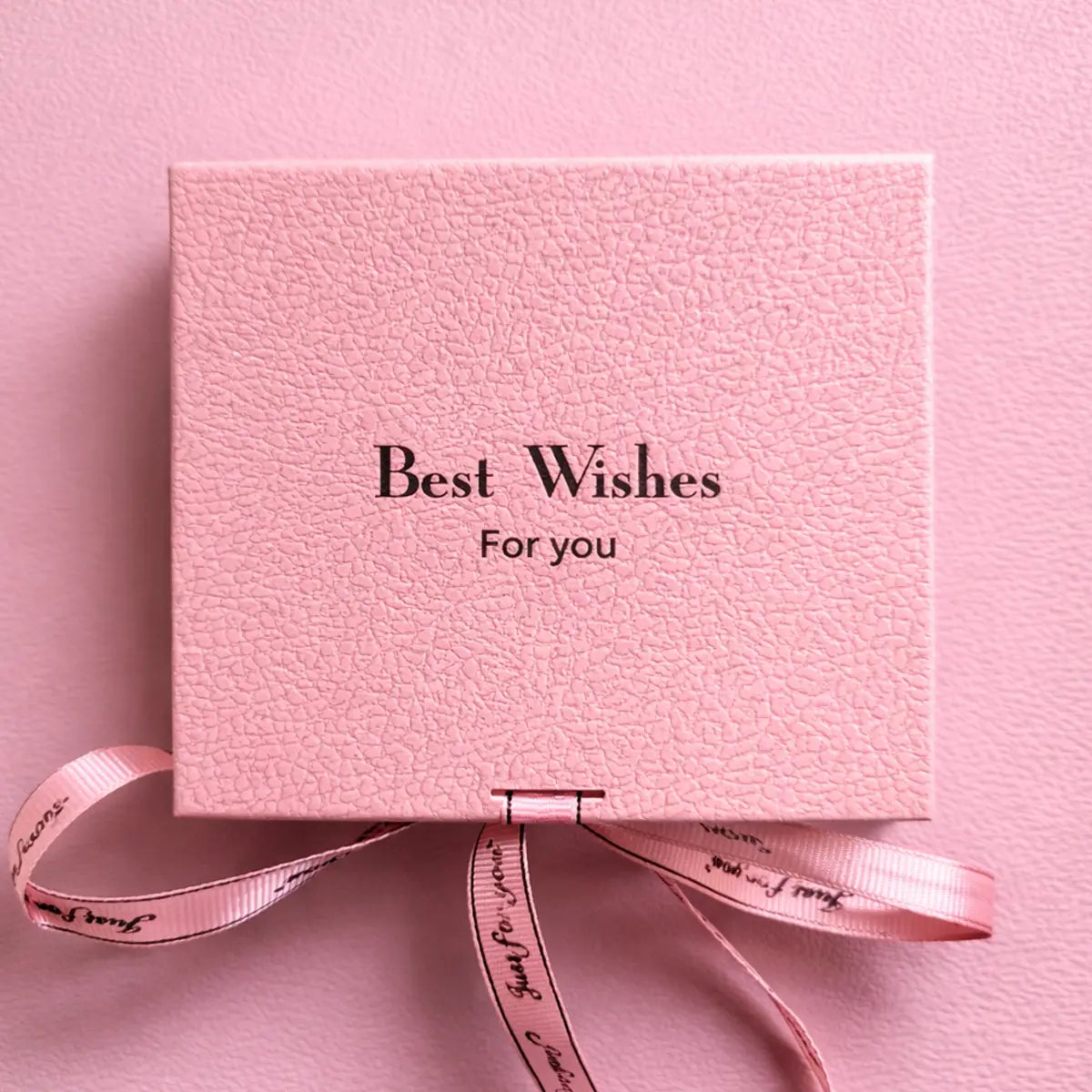 Schmuck Etui Geschenkbox rosa mit Schleife - 9x9x3,5cm
