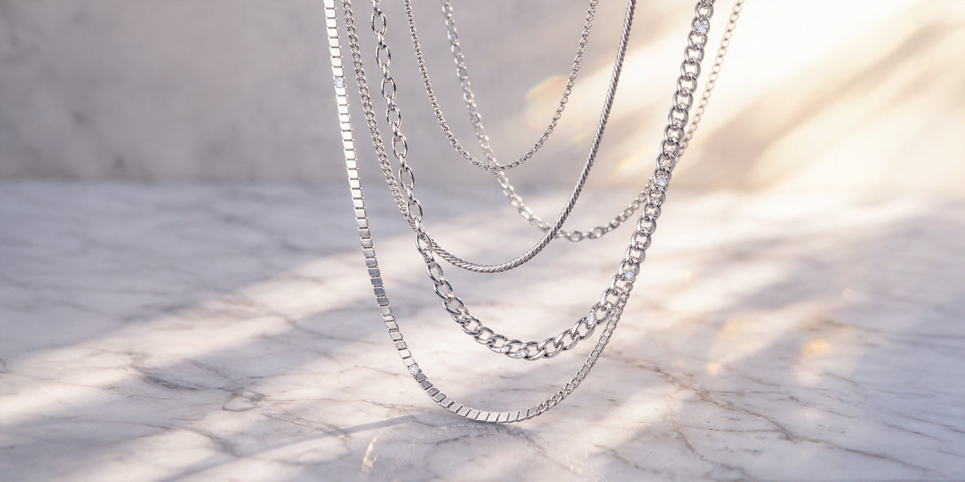 Ketten aus 925 Sterling Silber in verschiedenen Kettenarten