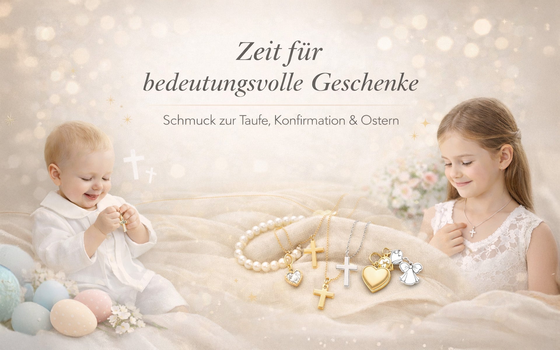 Schmuck zu Ostern, Taufe & Konfirmation für Kinder aus Silber & Gold