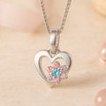 Anhänger aus 925er Sterling Silber - Herz mit Blume