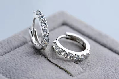 Ohrringe aus 925er Sterling-Silber, Zirkonia Creolen, 1,5cm