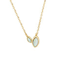 Damen Collier 925 Sterling Silber vergoldet synthetischer Opal - 45cm