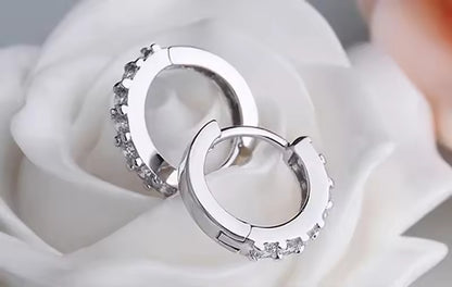 Ohrringe aus 925er Sterling-Silber, Zirkonia Creolen, 1,5cm