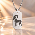 Sternzeichen Anhänger Unisex - Edelstahl Silber gravierbar - optional mit Kette 60cm
