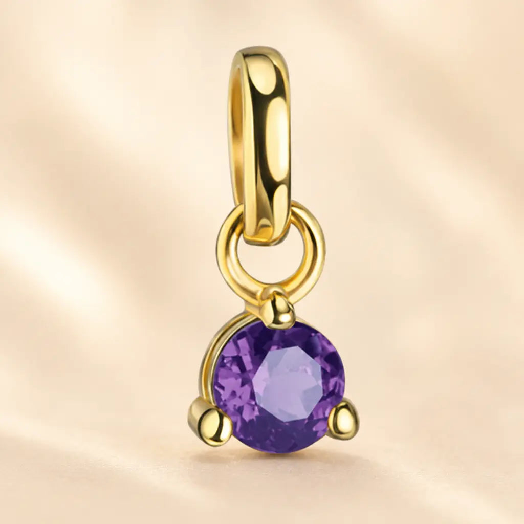 Geburtsstein Anhänger Damen 333 Gelbgold echter Edelstein 3mm
