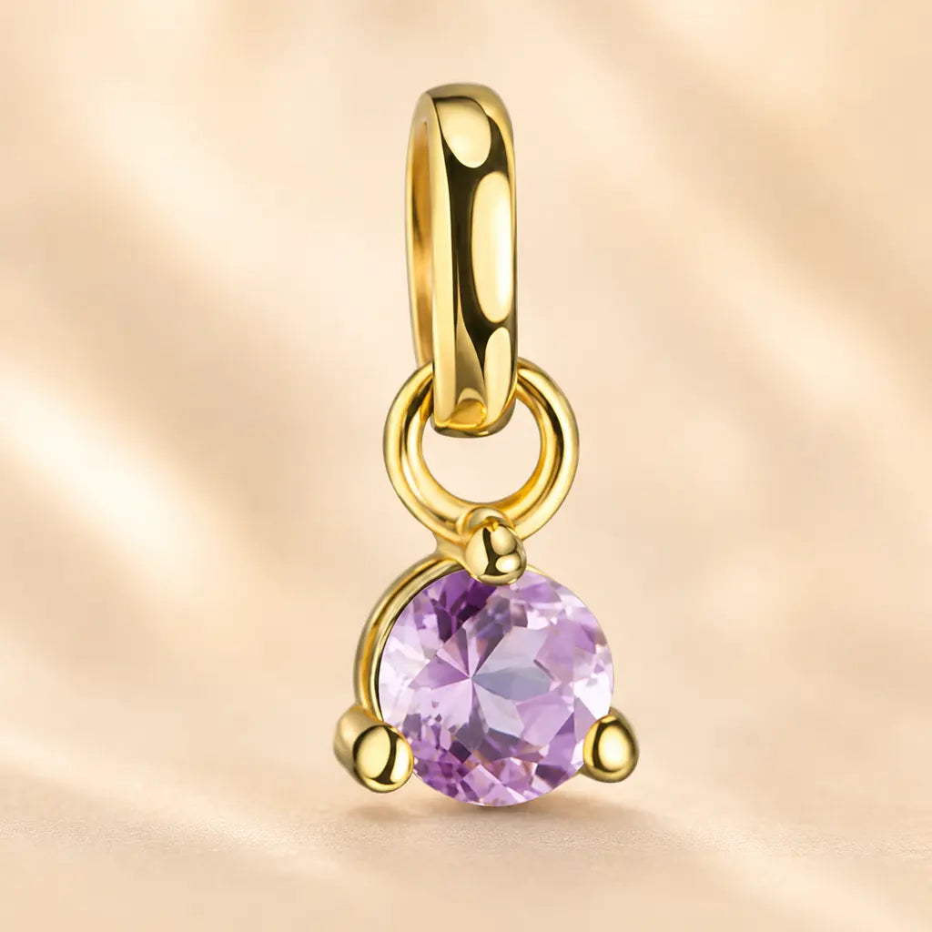 Geburtsstein Anhänger Damen 333 Gelbgold echter Edelstein 3mm