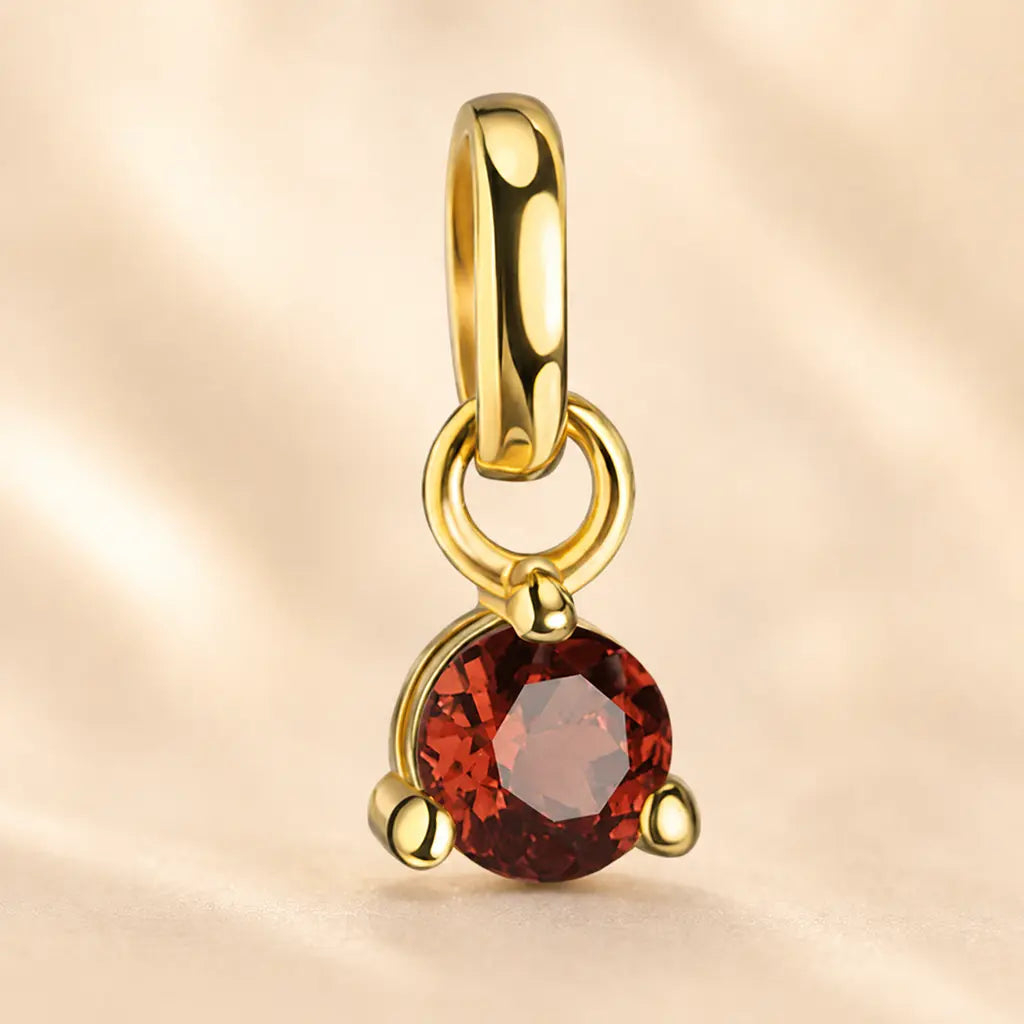 Geburtsstein Anhänger Damen 333 Gelbgold echter Edelstein 3mm