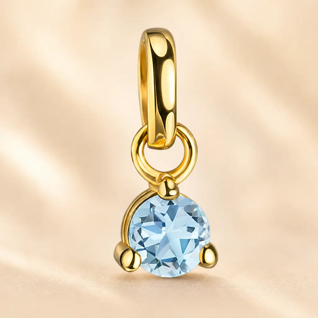 Geburtsstein Anhänger Damen 333 Gelbgold echter Edelstein 3mm