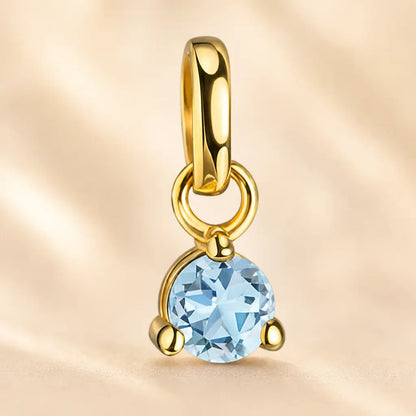 Geburtsstein Anhänger Damen 333 Gelbgold echter Edelstein 3mm