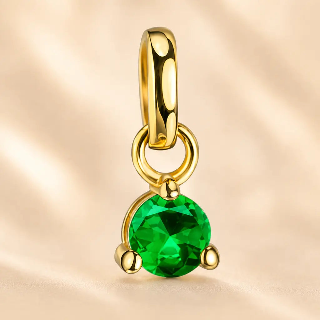 Geburtsstein Anhänger Damen 333 Gelbgold echter Edelstein 3mm