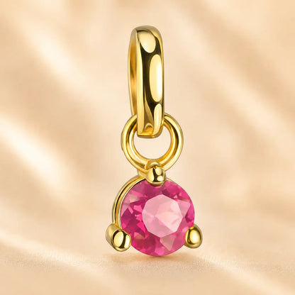 Geburtsstein Anhänger Damen 333 Gelbgold echter Edelstein 3mm