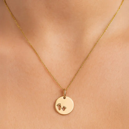 Gravurplatten Anhänger Damen 333 Gelbgold rund personalisiert 12mm - Ohne Kette
