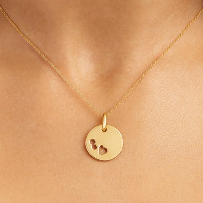Gravurplatten Anhänger Damen 333 Gelbgold rund personalisiert 12mm - Ohne Kette