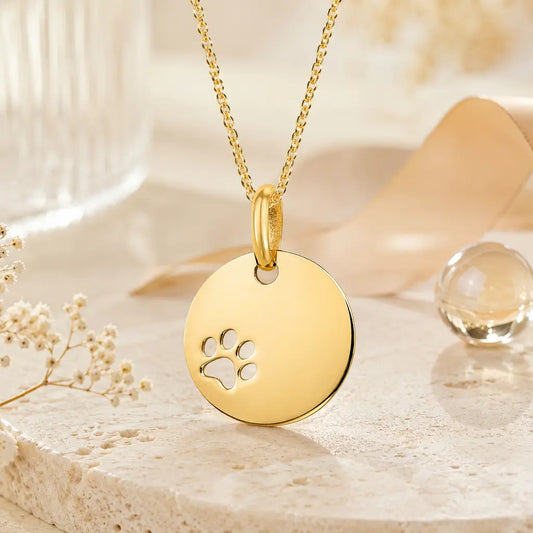 Gravurplatten Anhänger Damen 333 Gelbgold rund personalisiert 12mm - Ohne Kette