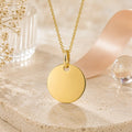 Gravurplatten Anhänger Damen 333 Gelbgold rund personalisiert 12mm - Ohne Kette