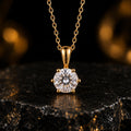 Solitär Anhänger Damen 333 Gelbgold mit Lab-Grown Diamanten Brillanten 0,5 ct TW/VS - optional mit Ankerkette 42cm
