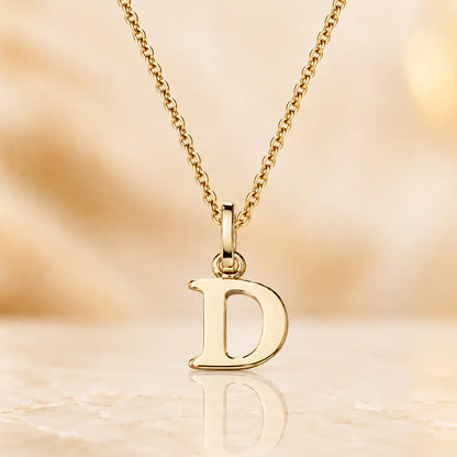 Mini Buchstaben Anhänger Damen 333 Gelbgold Initiale 12,5mm - optional mit Kette 42cm