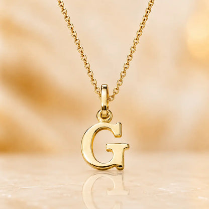 Mini Buchstaben Anhänger Damen 333 Gelbgold Initiale 12,5mm - optional mit Kette 42cm