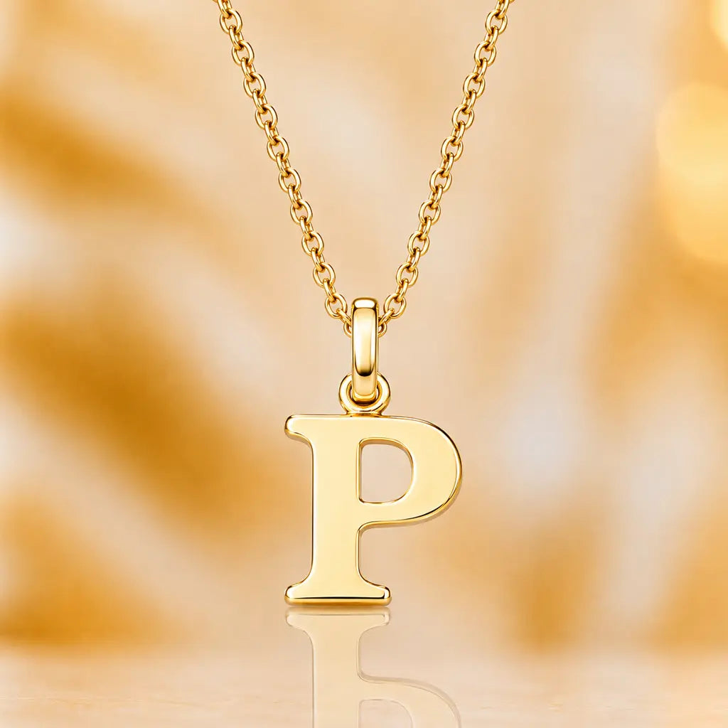 Mini Buchstaben Anhänger Damen 333 Gelbgold Initiale 12,5mm - optional mit Kette 42cm