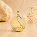 Sternzeichen Anhänger Damen 333 Gelbgold matt Zirkonia Sternbild 16,5mm - optional mit Kette 42cm