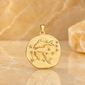 Sternzeichen Anhänger Damen 333 Gelbgold handgearbeitet Vintage Stil 22mm - optional mit Kette 42cm