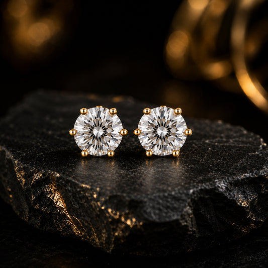 Solitär Ohrstecker Damen 333 Gelbgold mit Lab-Grown Diamanten Brillanten 0,5 ct TW/VS
