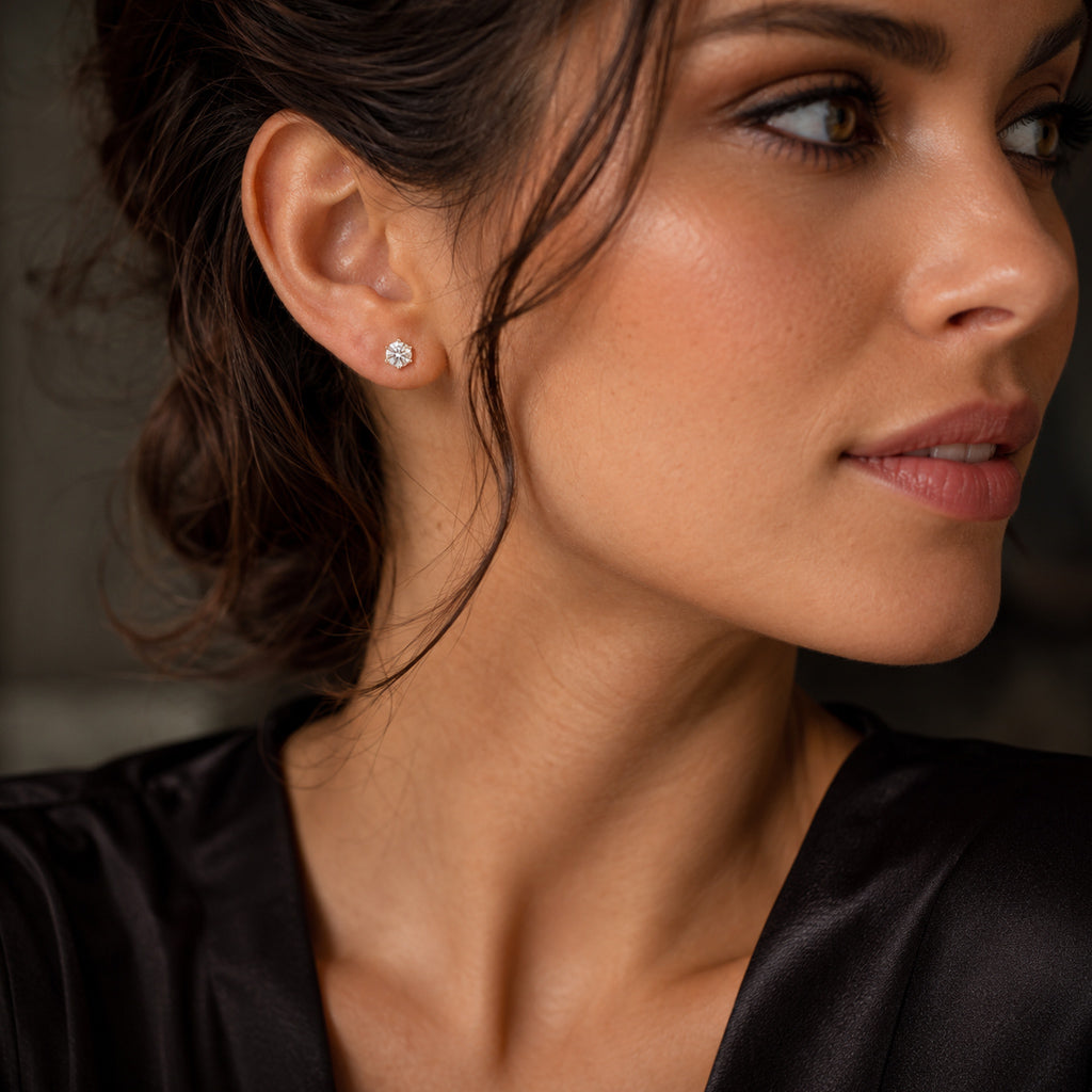 Solitär Ohrstecker Damen 333 Gelbgold mit Lab-Grown Diamanten Brillanten 1,0 ct TW/VS